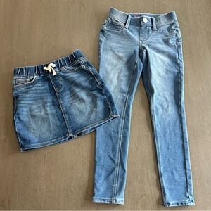 Bundle Girls Denim Gap Skirt and Tommy Bahama Stretch Jeans Jegging Size 6 - 7